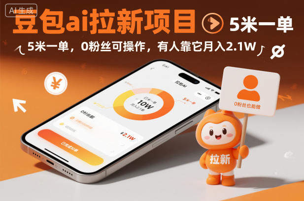 豆包ai拉新项目，5米一单，0粉丝可操作，有人靠它月入2.1W-知行副业网