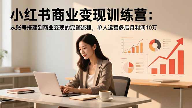 （16698期）小红书商业变现训练营：从账号搭建到商业变现的完整流程，单人运营多店月利润10万-知行副业网